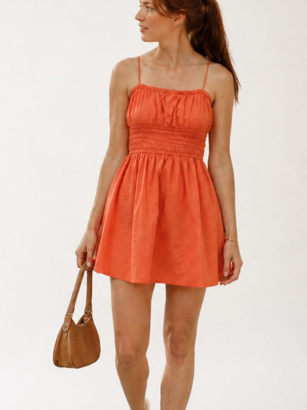 Old Navy Coral Pink Maxi Dress with Smocked Waist